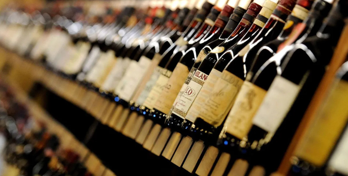 wine bottles in the bar
