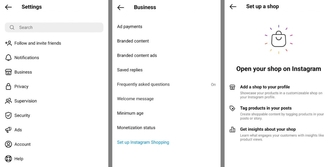 setting for switch to a professional account